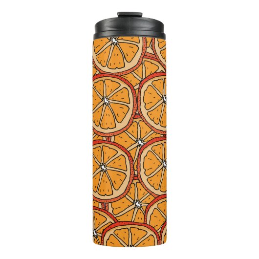 Handgezogene Orangen: Nahtlos Thermosbecher (Vorderseite)