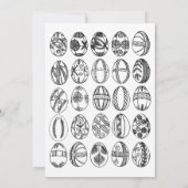 Handgezogene Ostereier - Einladung zu Ostern (Rückseite)