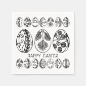 Handgezogene Ostereier, Happy Oaster Brunch Party Serviette (Vorderseite)