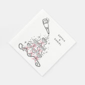 Handgezogene Perlen & Prosecco Brautparty Napkins Serviette (Ecke)