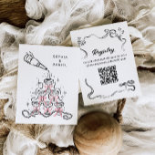 Handgezogene Perlen und Prosecco-Brautparty Begleitkarte