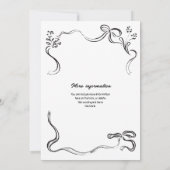 Handgezogene Perlen und Prosecco-Brautparty Einladung (Rückseite)