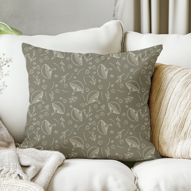 Handgezogene Pilze Acorns-Wald Kissen (Von Creator hochgeladen)