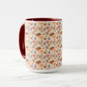Handgezogene Pilze und Blume neutral Tasse (Vorderseite Links)