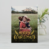 Handgezogene Pine Berries Folien Feiertagskarte (Stehend vorne)