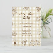 Handgezogene Pizza Baby Dusche Einladung Whimsical (Stehend Vorderseite)