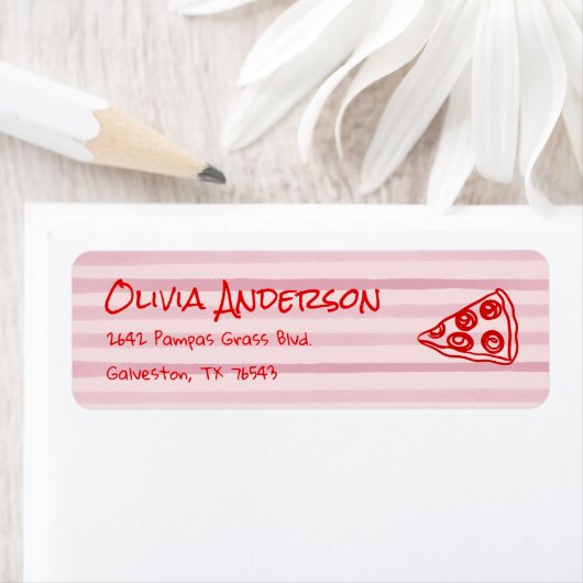 Handgezogene Pizza Pink Ciao Baby Dusche (Insitu)