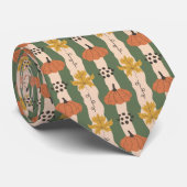Handgezogene Pumpkin & Leaf Muster Neck Tie Krawatte (Gerollt)