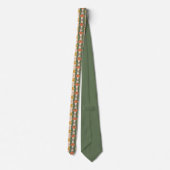 Handgezogene Pumpkin & Leaf Muster Neck Tie Krawatte (Rückseite)