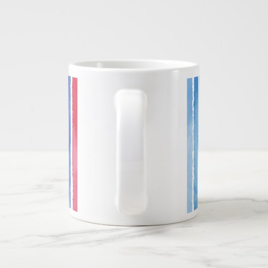 Handgezogene Regenbogenstreifen Jumbo-Tasse (Rückseite)