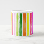 Handgezogene Regenbogenstreifen Jumbo-Tasse (Vorderseite)