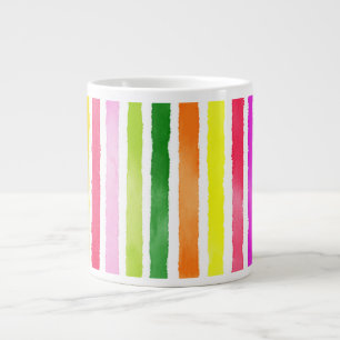 Handgezogene Regenbogenstreifen Jumbo-Tasse