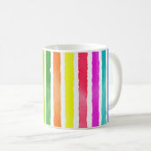 Handgezogene Regenbogenstreifen Kaffeetasse (VorderseiteRechts)