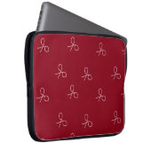 Handgezogene Schere auf Maronrot Laptopschutzhülle (Vorne Rechts)