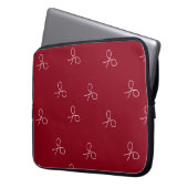 Handgezogene Schere auf Maronrot Laptopschutzhülle (Vorderseite Links)