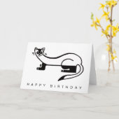 Handgezogene, schwarzfüßige FERRET- Wildtiere Karte (Gelbe Blume)