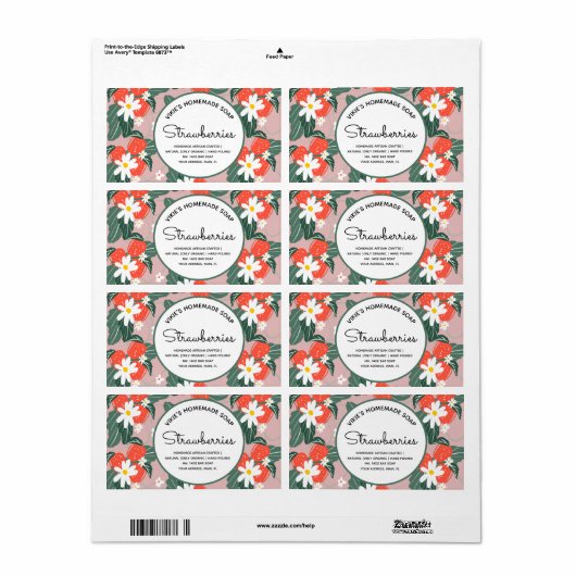 Handgezogene Seife für Erdbeeren (Vorne)