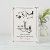 Handgezogene Seife und farbige Einladung (Stehend Vorderseite)