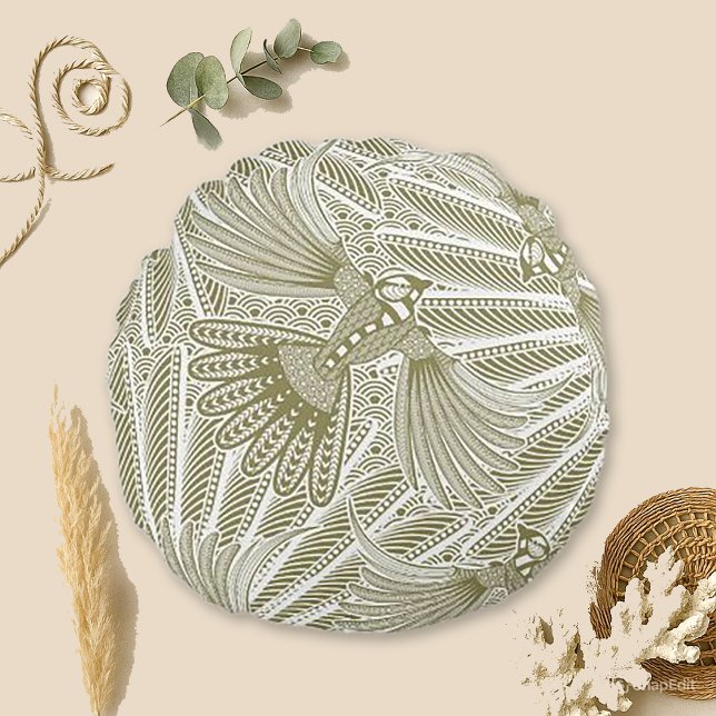 Handgezogene Silhouette Rundes Kissen (Von Creator hochgeladen)