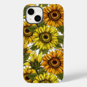 Handgezogene Sonnenblume Case-Mate iPhone Hülle (Rückseite)