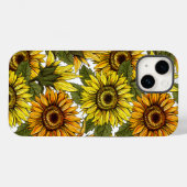 Handgezogene Sonnenblume Case-Mate iPhone Hülle (Rückseite (Horizontal))