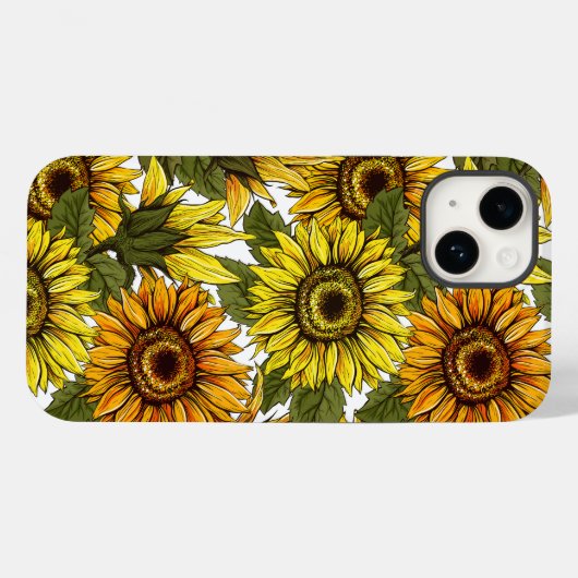 Handgezogene Sonnenblume Case-Mate iPhone Hülle (Rückseite (Horizontal))