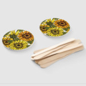 Handgezogene Sonnenblume Fächer (Non-assembled)