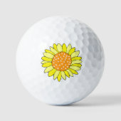 Handgezogene Sonnenblume Golfball (Vorderseite)