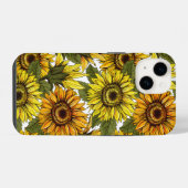 Handgezogene Sonnenblume iPhone Hülle (Rückseite (Horizontal))