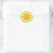 Handgezogene Sonnenblume Runder Aufkleber (Tasche)