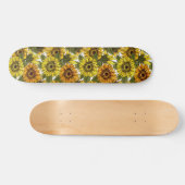 Handgezogene Sonnenblume Skateboard (Horizontal)