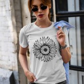 Handgezogene Sonnenblume T-Shirt