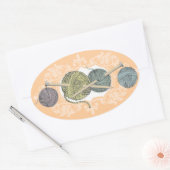 Handgezogene Stricknadeln Garnkarte Ovaler Aufkleber (Umschlag)