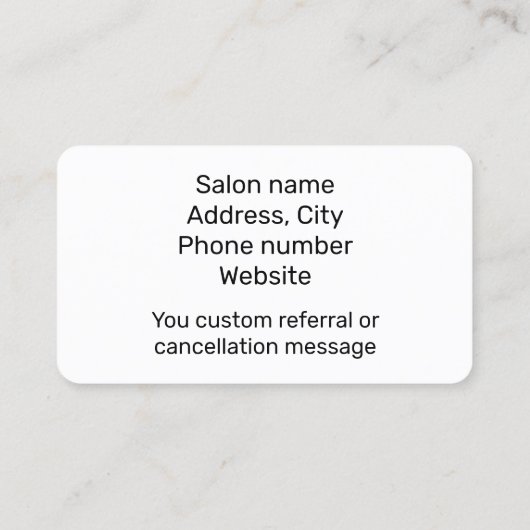 Handgezogene Visitenkarte (Rückseite)