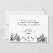 Handgezogene Waldhochzeit Dankeskarte (Rückseite)