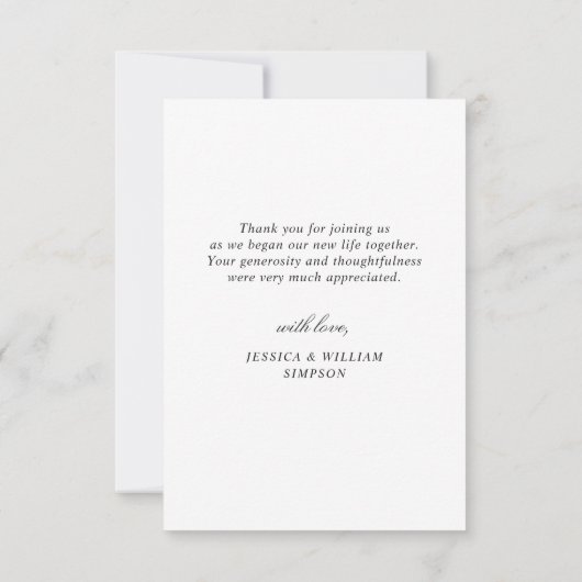 Handgezogene Waldhochzeit Dankeskarte (Rückseite)