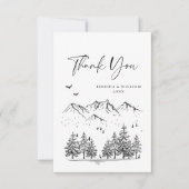 Handgezogene Waldhochzeit Dankeskarte (Vorderseite)