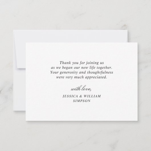 Handgezogene Waldhochzeit Dankeskarte (Rückseite)