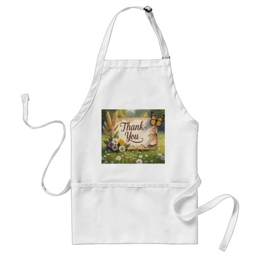 Handgezogene Wildblumen, Weizenställe, Schmetterli Schürze (Vorne)