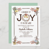 Handgezogene Winterbabydusche Einladung (Vorne/Hinten)