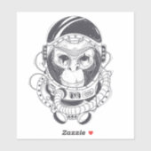 Handgezogener Affe Aufkleber (Blatt)