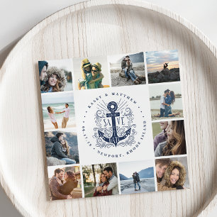 Handgezogener Anker FotoCollage Save the Date