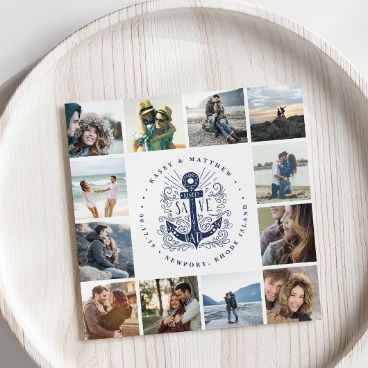 Handgezogener Anker | FotoCollage Save the Date