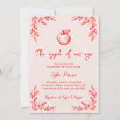 Handgezogener Apfel unserer Babydusche im Augenfal Einladung (Vorderseite)