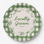 Handgezogener Bauernhof 1. Geburtstag Pappteller (Vorderseite)