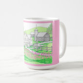 Handgezogener Bauernhof Rosa 15oz Tasse (VorderseiteRechts)