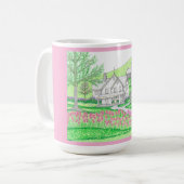 Handgezogener Bauernhof Rosa 15oz Tasse (Vorderseite Links)