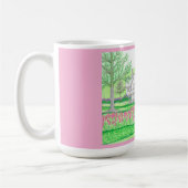 Handgezogener Bauernhof Rosa 15oz Tasse (Links)