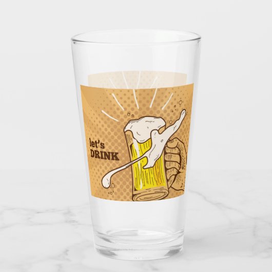 Handgezogener Bier Glas (Rückseite)