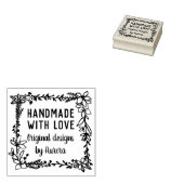 Handgezogener Blumenplatz mit Liebe Gummistempel (Stempel)